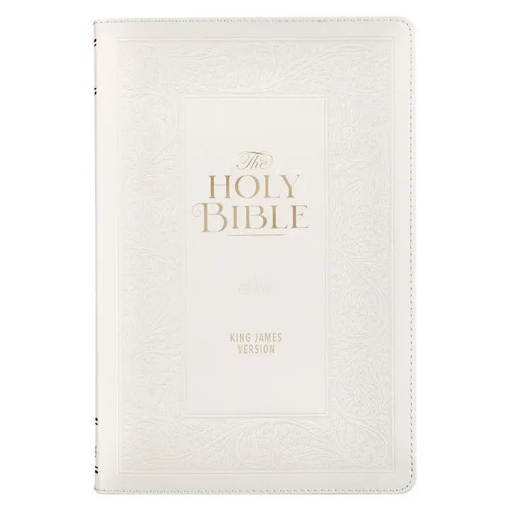 Kjv Bible Giant Print Standard-Size Faux Leather, White