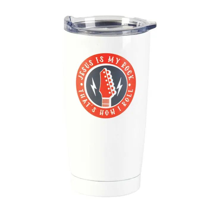 Jesus Is My Rock White Tumbler 20 oz