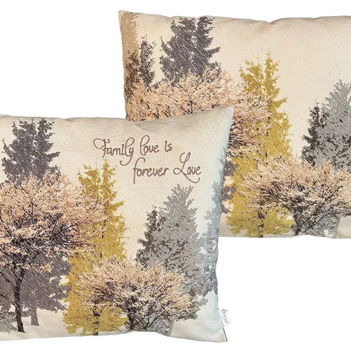 Gray and Gold Suede Feel Throw Pillow
