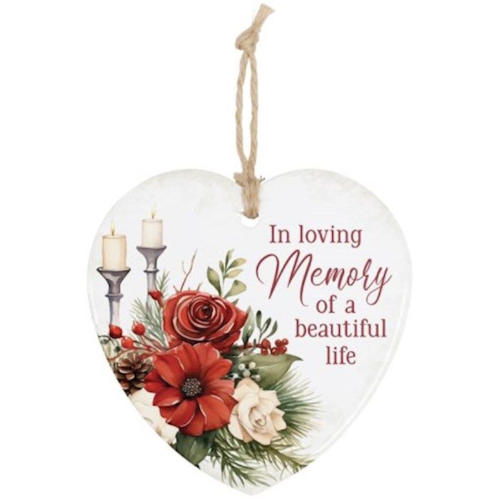 Ornament-Stoneware Heart-In Loving Memory