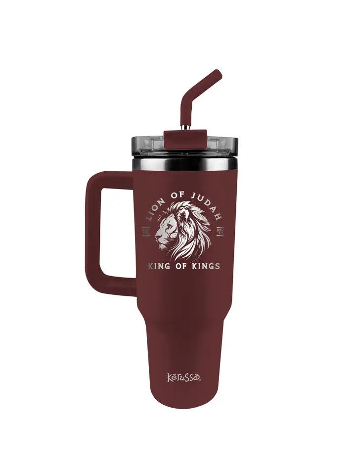 Kerusso 40 oz Stainless Steel Mug with Straw Judah