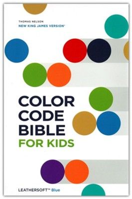NKJV, Color Code Bible for Kids--soft leather-look, blue