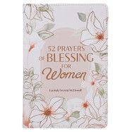 52 Prayers of Blessing for Women White Floral Faux Leather Prayer Book