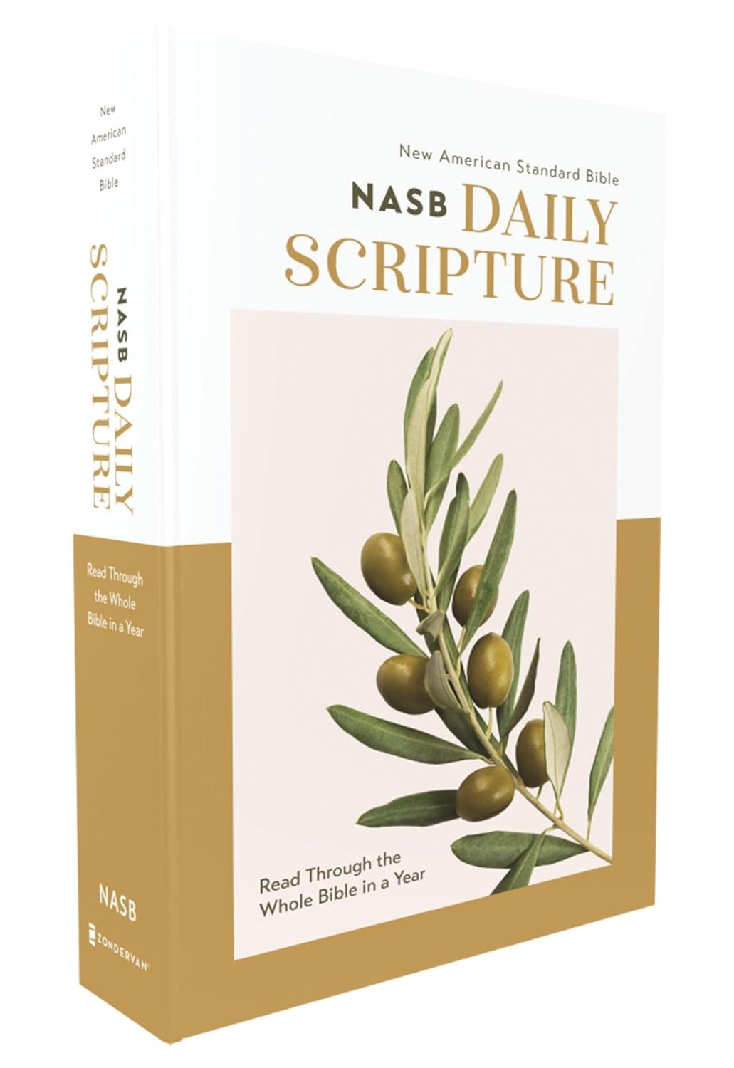 NASB, Daily Scripture, Paperback, White/Olive, 1995 Text, Comfort Print: 365 Days to Read Through the Whole Bible in a Year