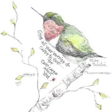 MAG-HUM Ruby Throated Hummingbird Magnet