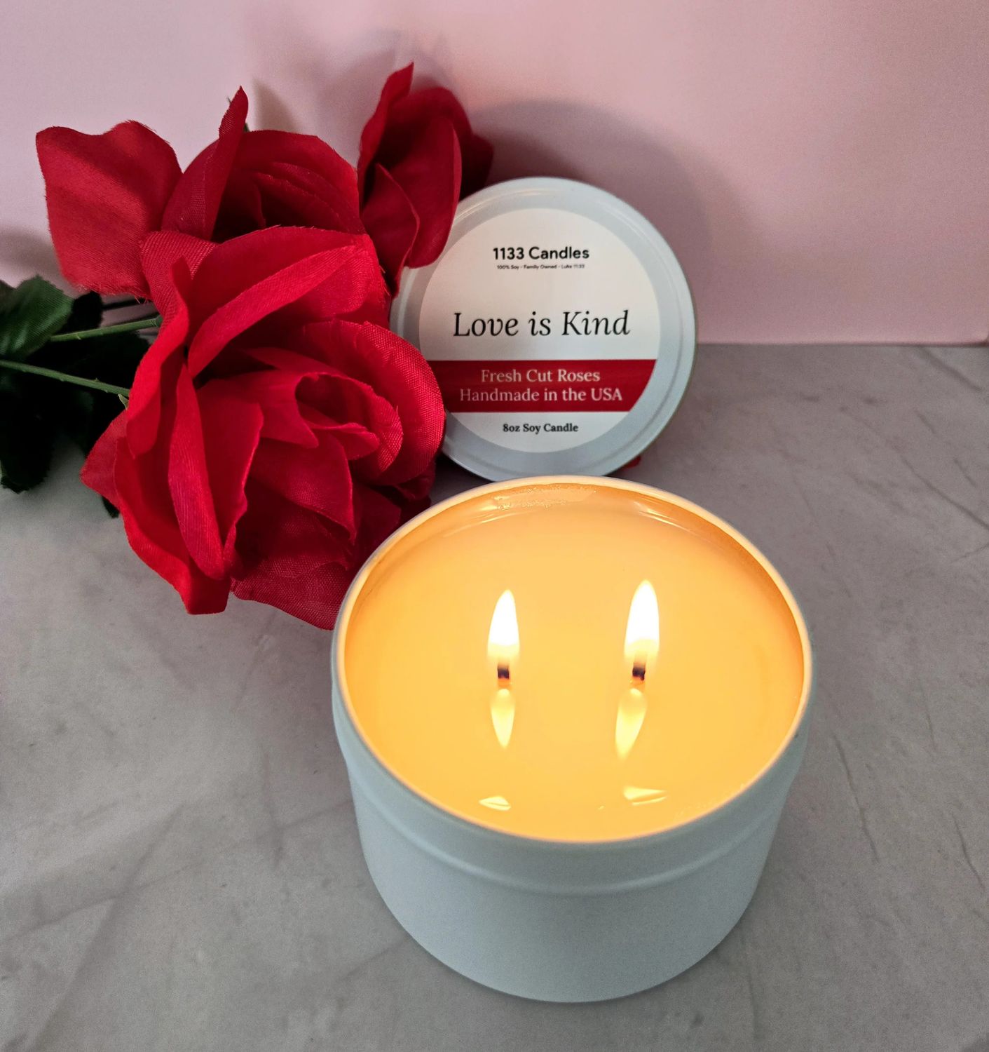 8 oz. Soy Candle - Fresh Cut Roses