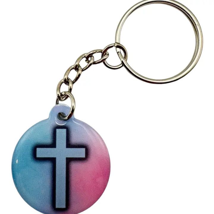 Tap To Pray - Prayer Tag Keychains - Pastel + Cross