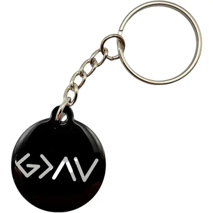 Tap To Pray - Prayer Tag Keychains - God is Greater