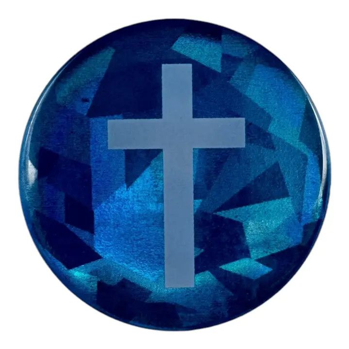 Tap To Pray - Prayer Tag Stickers - Blue Crystal + Cross