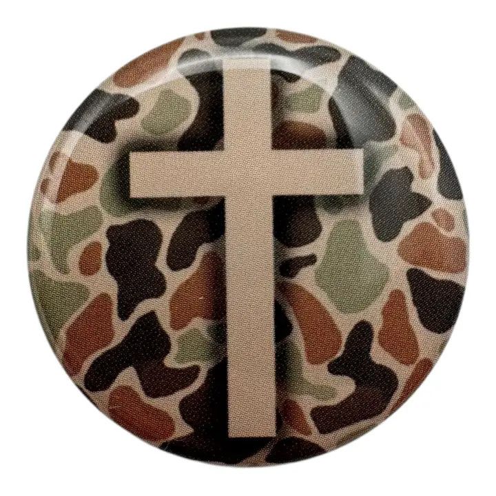 Tap To Pray - Prayer Tag Stickers - River Rock Camo + Cross