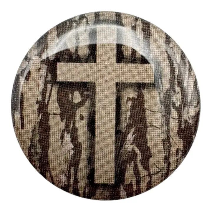 Tap To Pray - Prayer Tag Stickers - Tree Bark Camo + Cross