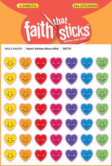 Sticker-Heart Smiles Micro-Mini (6 Sheets) (Faith That Sticks)