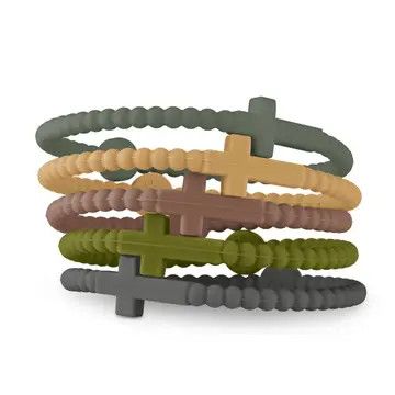 Jesus Bracelets (Silicone Cross Bracelets) Camo (5 pack)  Extra Small