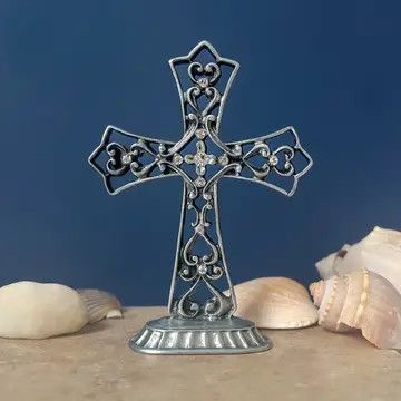 Gothic Standing Cross with Crystals