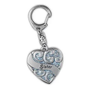 Heart Sparkle Key Rings Sister