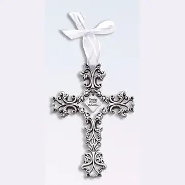 Blessings On Your Dedication Filigree Cross