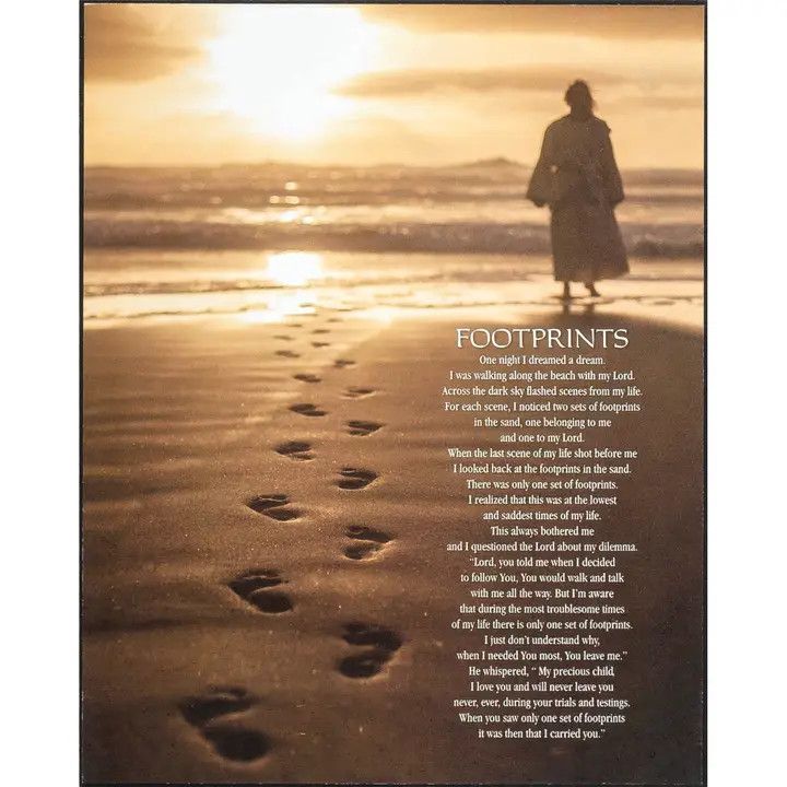 PLK810-187 Footprints 8x10 Wall Plaque