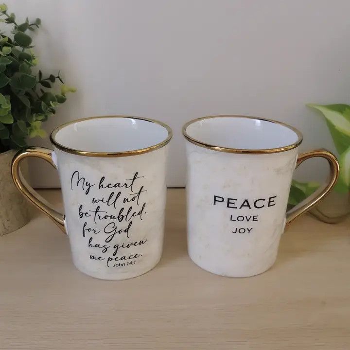 MY HEART WILL NOT BE TROUBLED METALLIC MUG
