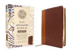 NIV Application Bible, Large Print, Leathersoft, Brown, Red Letter, Comfort Print: Bringing the Ancient Message of the Bible Into Your World (NIV Application Commentary Resources)