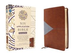 NIV Application Bible, Personal Size, Leathersoft, Brown/Blue, Red Letter, Comfort Print: Bringing the Ancient Message of the Bible Into Your World (NIV Application Commentary Resources)