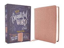 Niv, Beautiful Word Bible, Updated Edition, Peel/Stick Bible Tabs, Leathersoft, Pink, Red Letter, Comfort Print: 600+ Full-Color Illustrated Verses (Beautiful Word)
