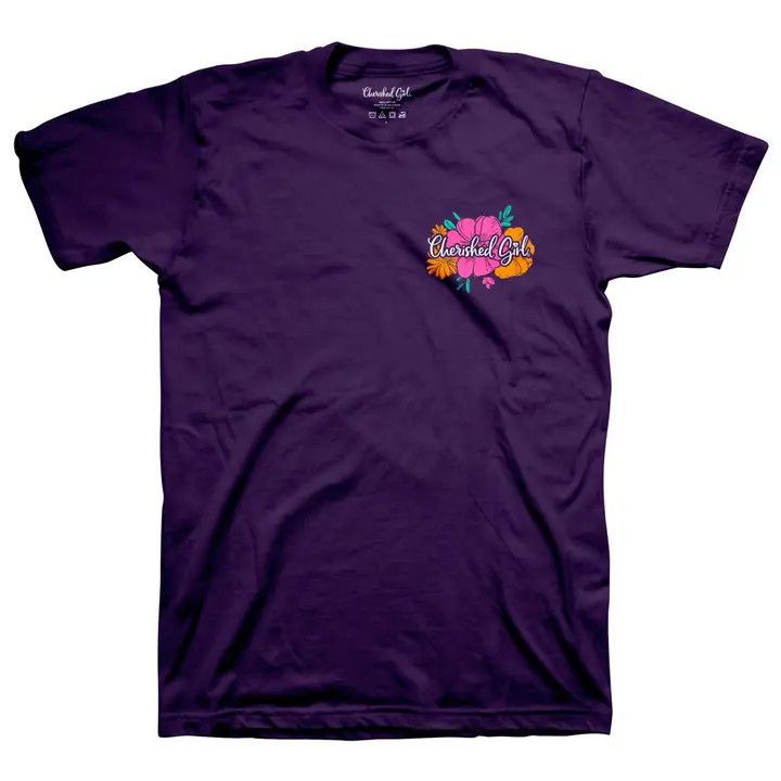 Cherished Girl Adult T - Floral Cross  SM
