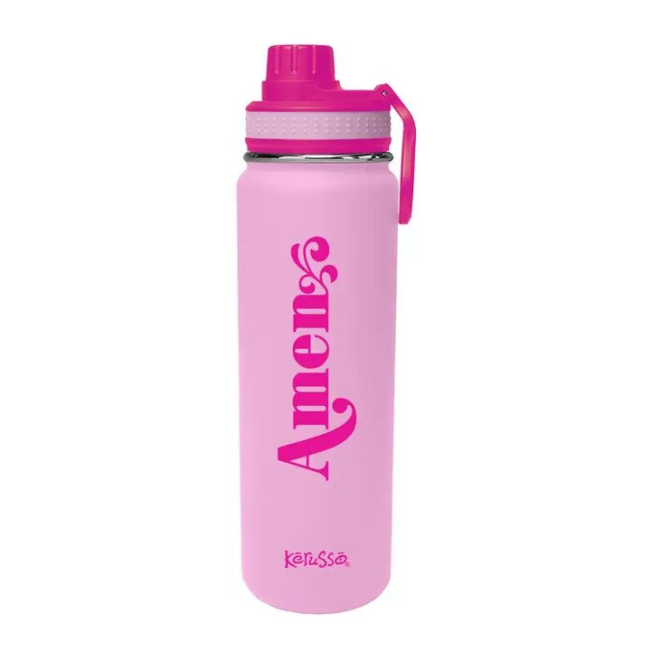 Kerusso 24 oz Stainless Steel Bottle Amen -  Pink