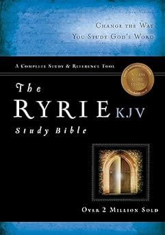 Ryrie KJV Study Bible Genuine Leather Black Red Letter Indexed