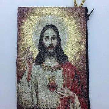 Md Rosary Pouch  – Orth Sacred Heart of Jesus      (4&quot; X 6&quot;)