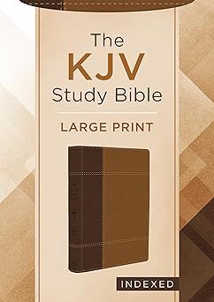 KJV Study Bible/Large Print-Copper Cross DiCarta Indexed