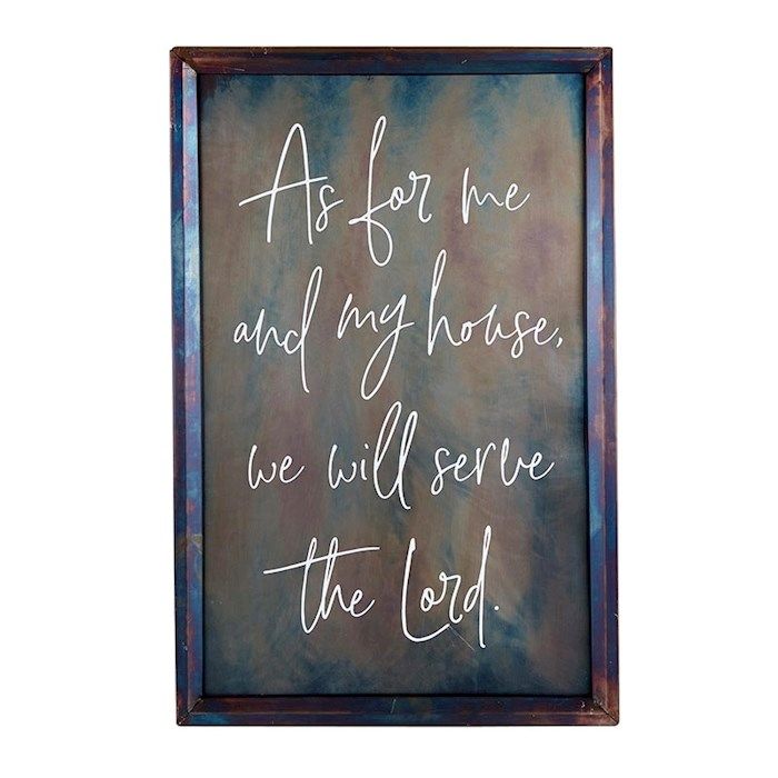 Wall Art-Metal-As For Me And My House (15&quot; x 23&quot;)