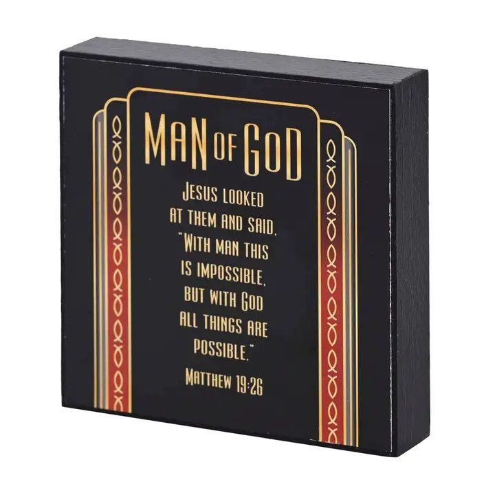 Tabletop Plaque Man of God Matthew 19:26