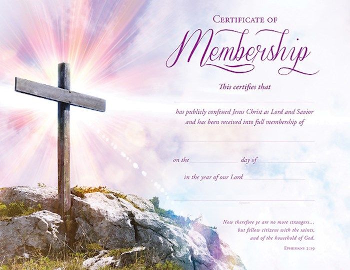 Certificate-Certificate Of Membership (Premium Stock, Purple Foil Embossed) (Ephesians 2:19) (Pack Of 6) (Pkg-6)