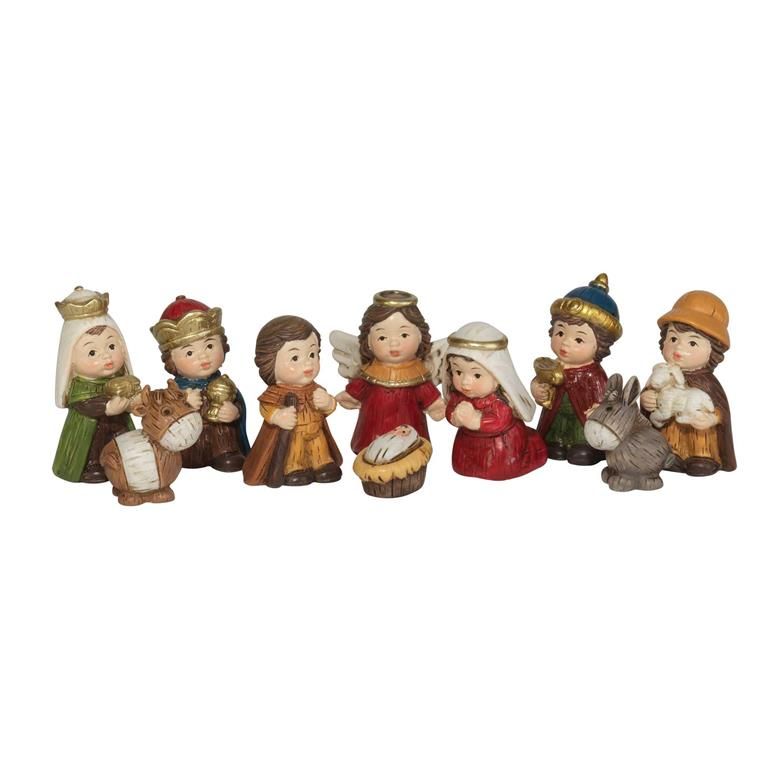 CHNATR-163-9 PIECE NATIVITY RESIN 1.75"H