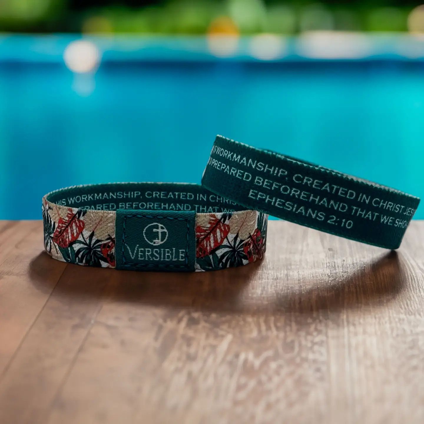 Versible® Wristbands - Tropical Palms / Ephesians 2:10-X-Small
