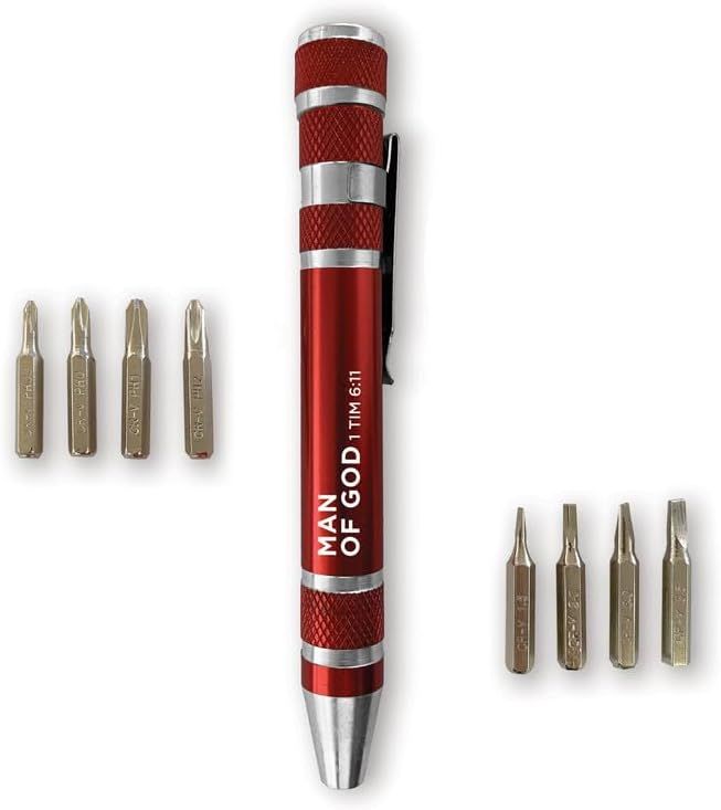8-in-1 Pen Style Screwdriver - Man of God, 1 Tim 6:11