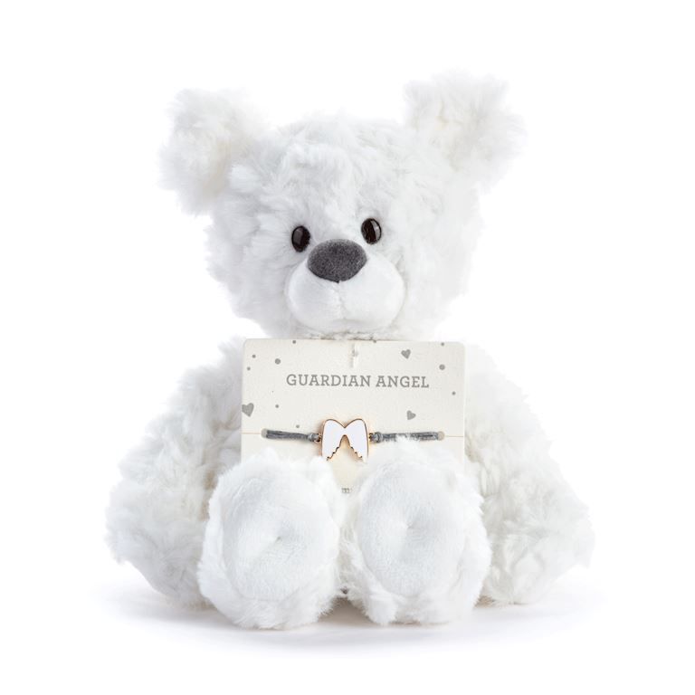 Guardian Angel White Bear - 8"