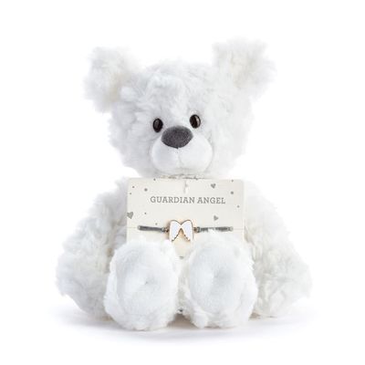 Guardian Angel White Bear - 8"