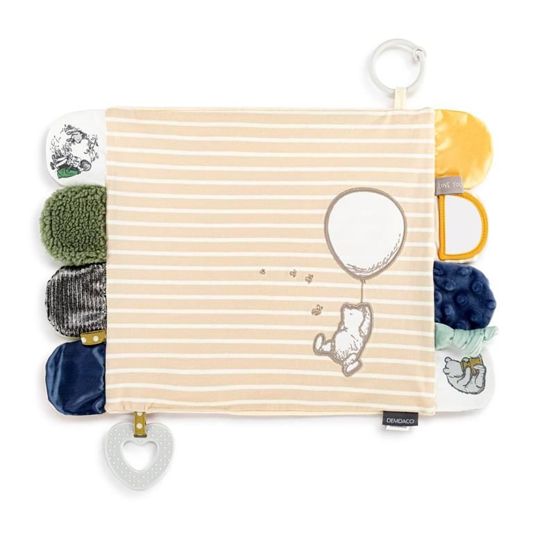 Winnie the Pooh - Tan and Blue Activity Blankie - 17x11.5in