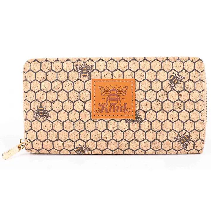 71700 - Woman&#39;s Wallet - Cork - Bee Kind
