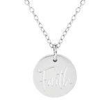 Faith Stainless Steel Medallion Pendant