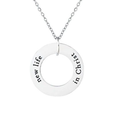 New Life in Christ Ring Necklace, Silver