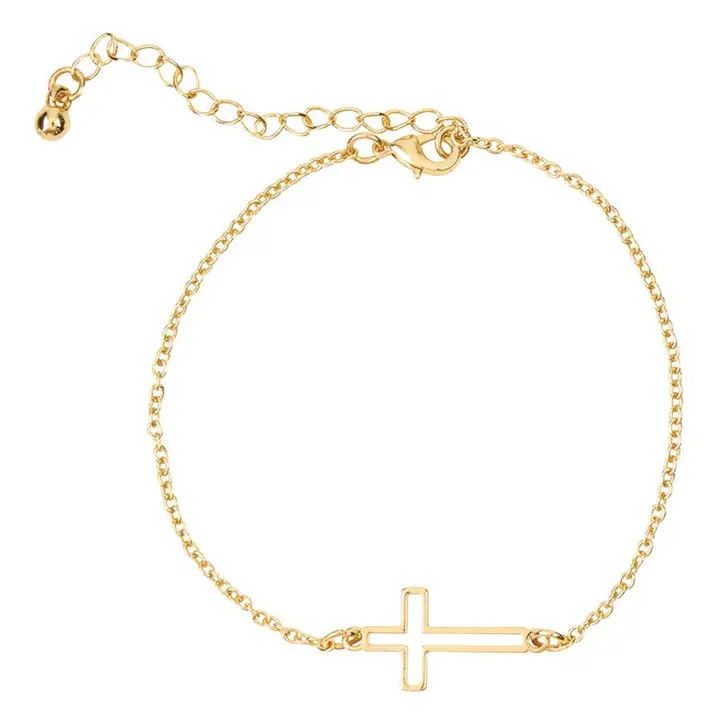 Cutout Cross Bracelet - Gold