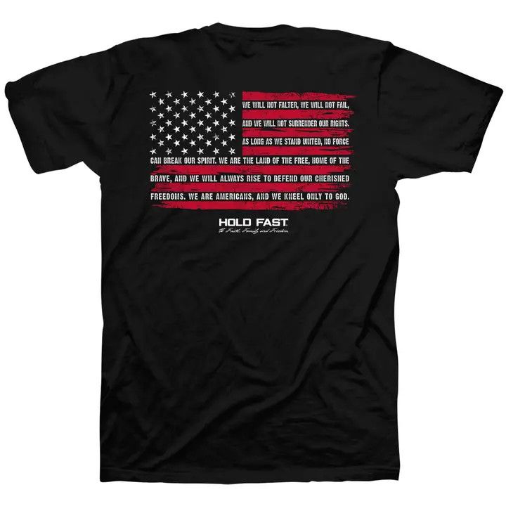 Hold Fast Mens T-Shirt We Will Not Falter  Small