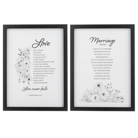 Framed Marriage Prayer or  Love is Patient Wall Decor