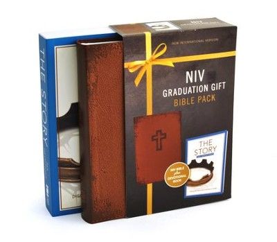 NIV, Graduation Gift, Bible Pack for Him, Brown, Red Letter Edition