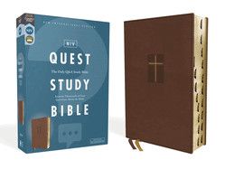 NIV, Quest Study Bible, Leathersoft, Brown, Indexed, Comfort Print