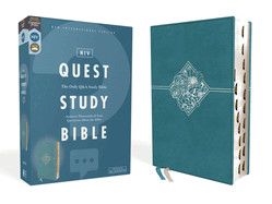 NIV, Quest Study Bible, Leathersoft, Teal, Indexed, Comfort Print