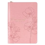 JL685-Done in Love Pink Floral Classic Journal with zipper closure-1 Corinthians 16:14