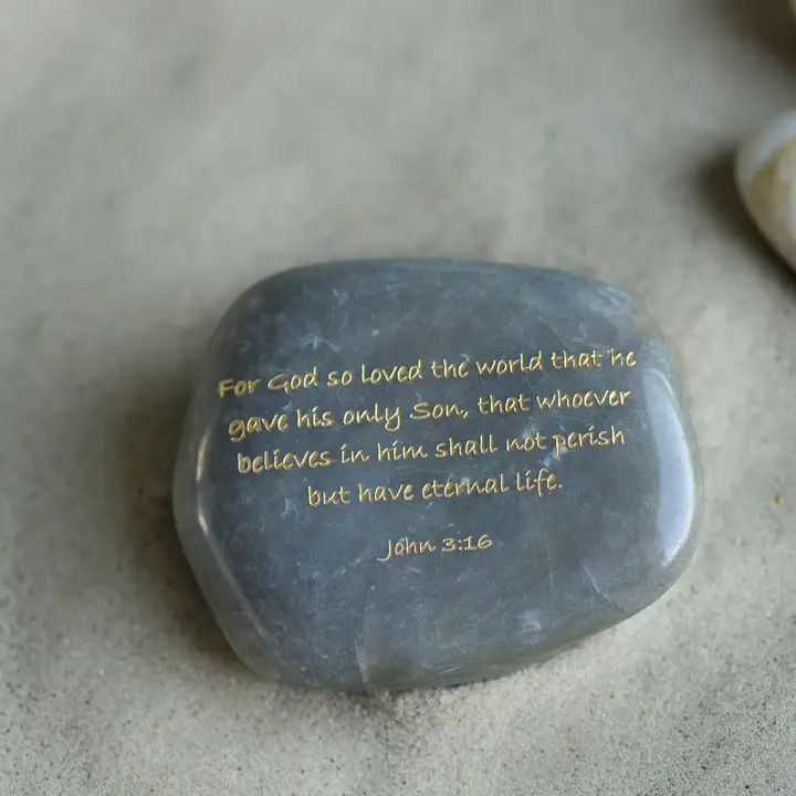 Scripture Stone - For God So Loved the World...John 3:16